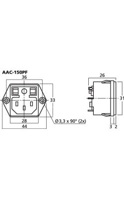 Monacor AAC-150PF IEC gniazdo zasilające
